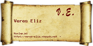 Veres Eliz névjegykártya